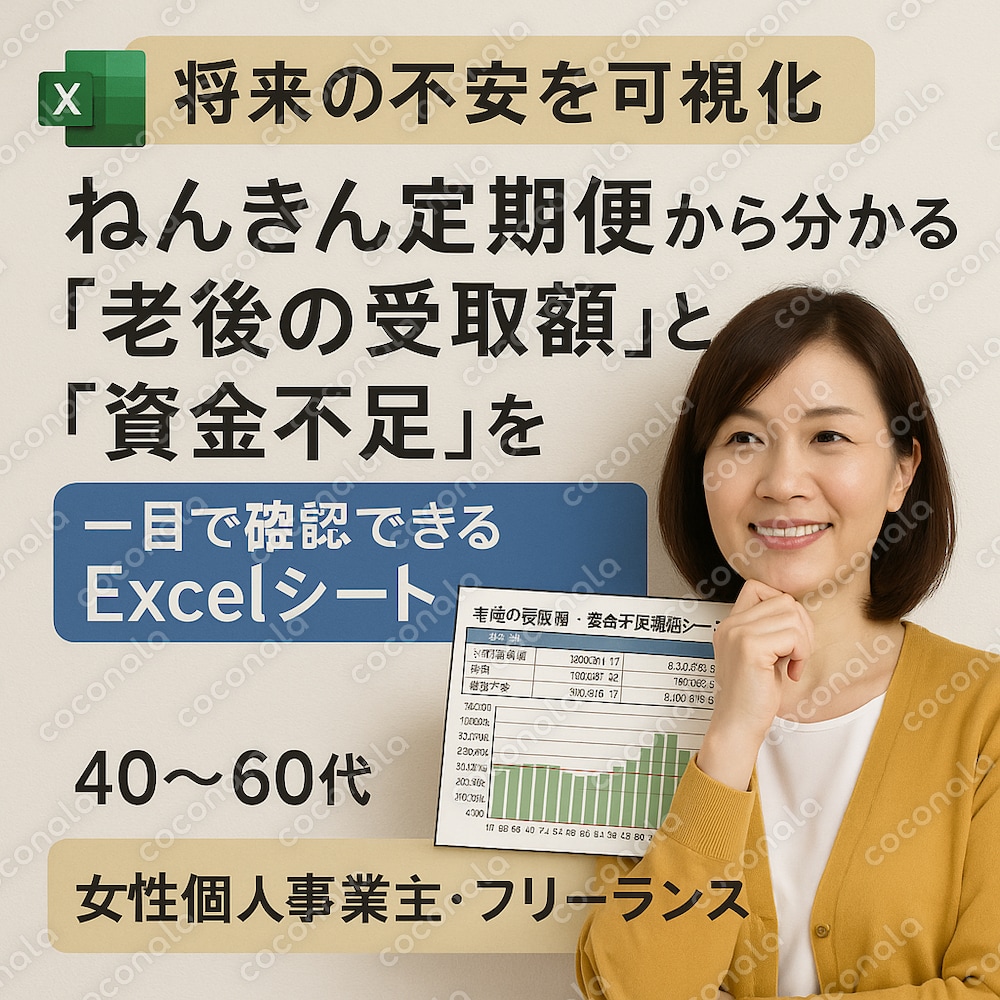 【簡易版】ねんきん定期便からわかる自分の年金と老後資産過不足を確認するシート