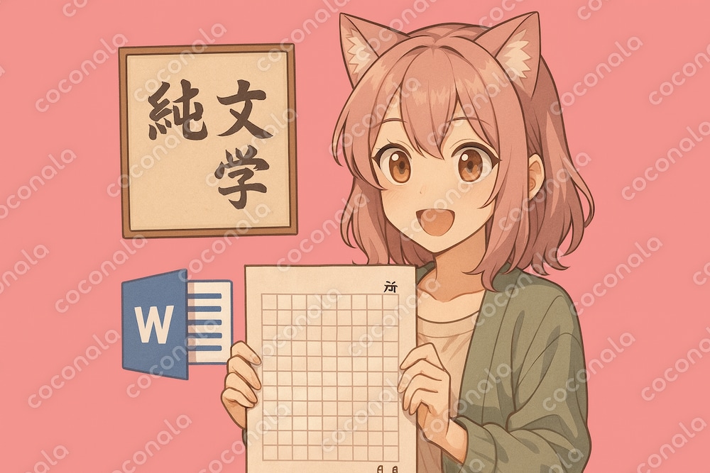文学賞を目指す方に。一次選考突破の実績あり！20字×20行の原稿用紙フォーマット