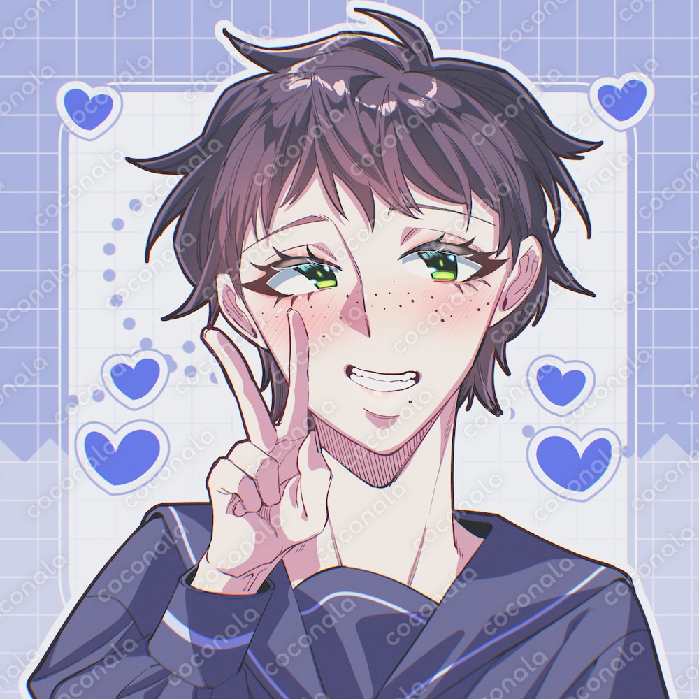 女子学生のアイコンイラスト