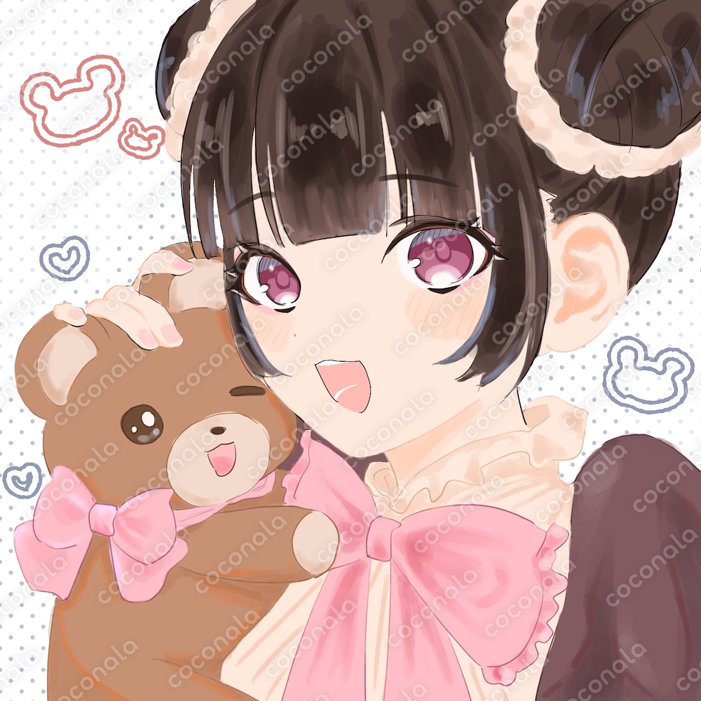 SNS 配信 女の子 くま  かわいい イラスト アイコン