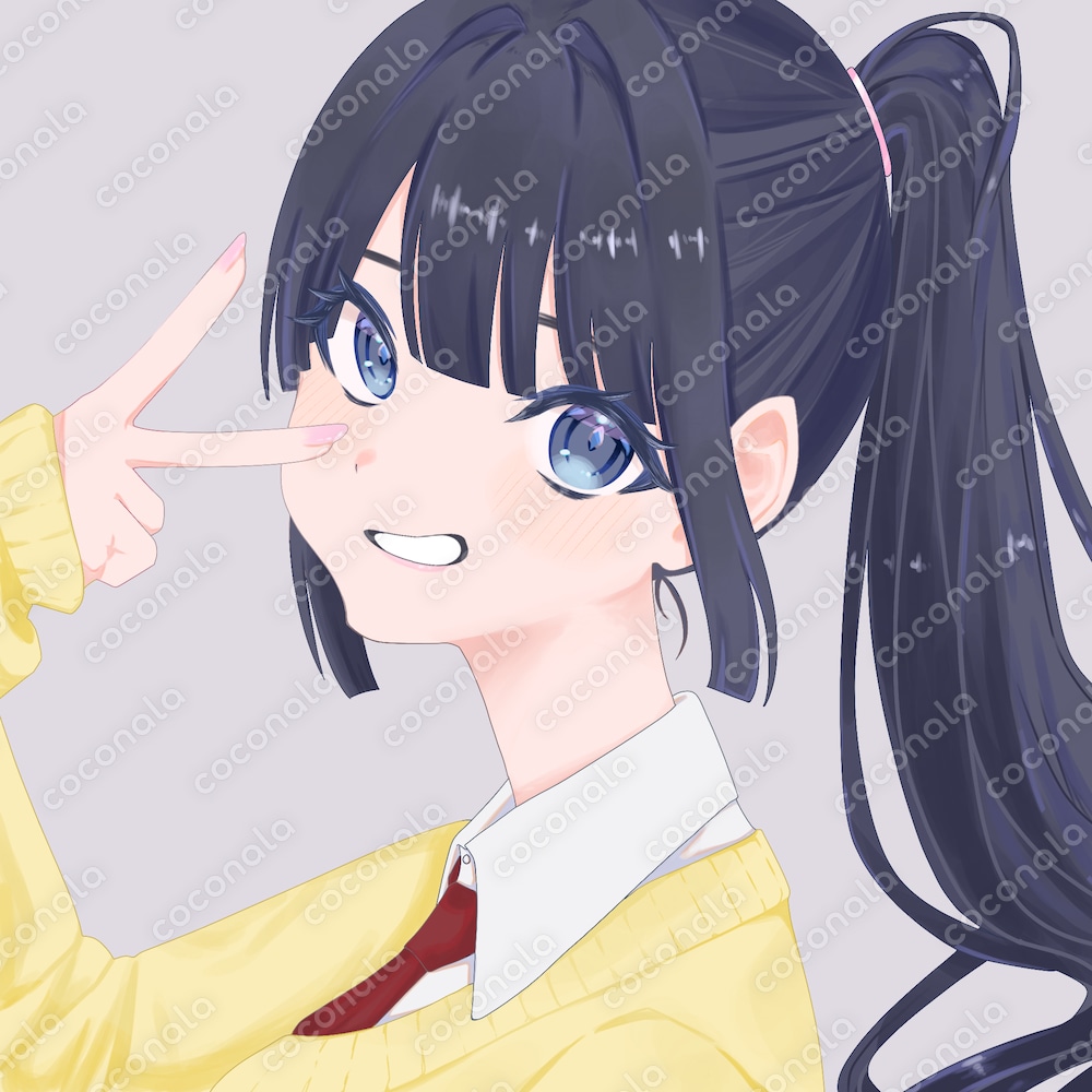 SNS 配信 学生 女の子 イラスト アイコン