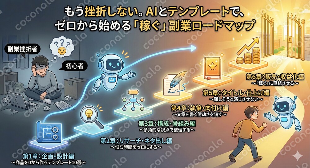 あなたは「決断」するだけ。 意志力ゼロでも“商品”が完成する、挫折しないためのAI活用テンプレート。