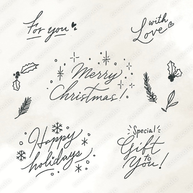 クリスマスや冬のSNS告知に！手書き文字で綴るフレーズ素材