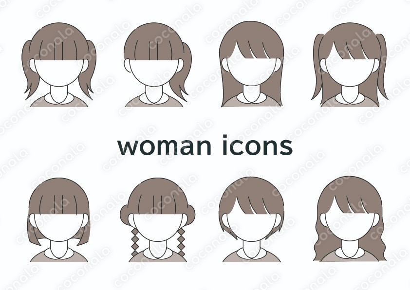 女性のアイコン素材