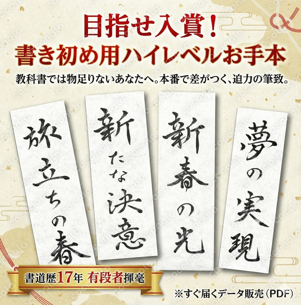 【書き初めガチ勢向け】教科書よりワンランク上のお手本　商業利用・教材として配布OK！！