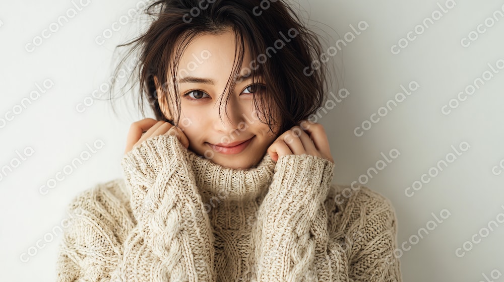 ニットの女性（秋冬）①