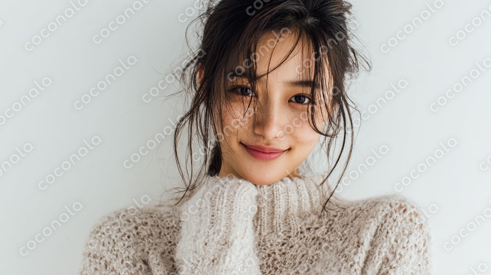 ニットの女性（秋冬）②