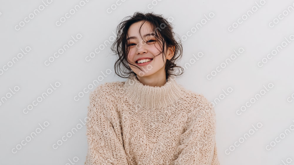 ニットの女性（秋冬）③