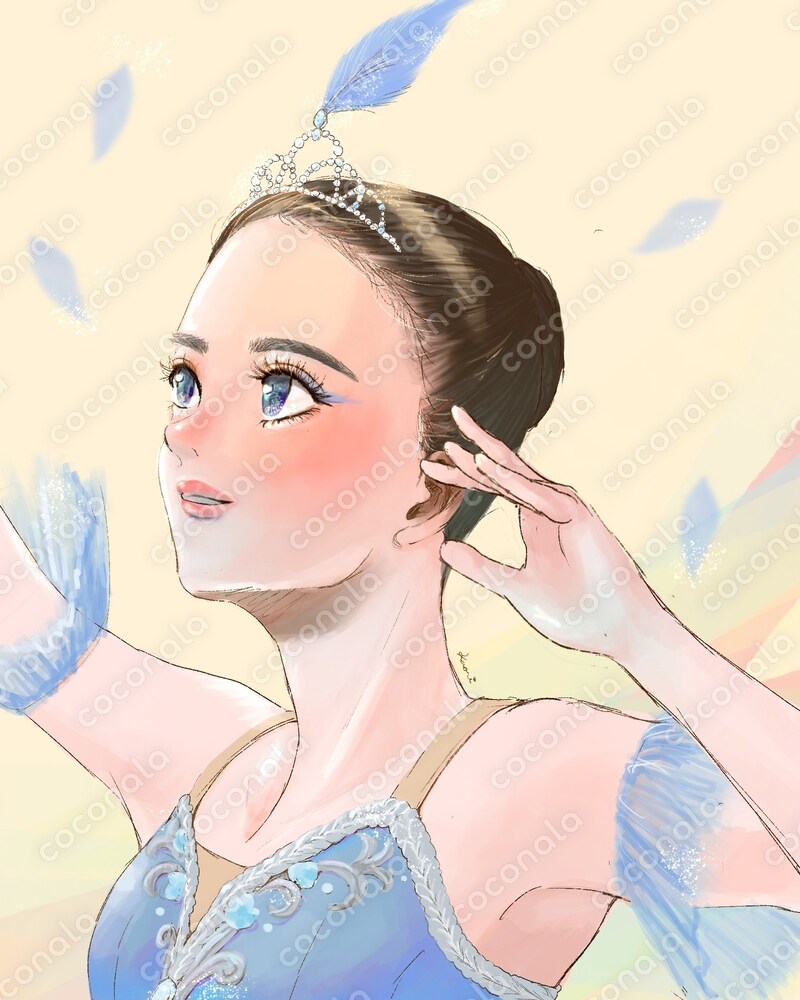 バレエ作品「眠れる森の美女」よりフロリナ王女｜私的利用向けイラスト