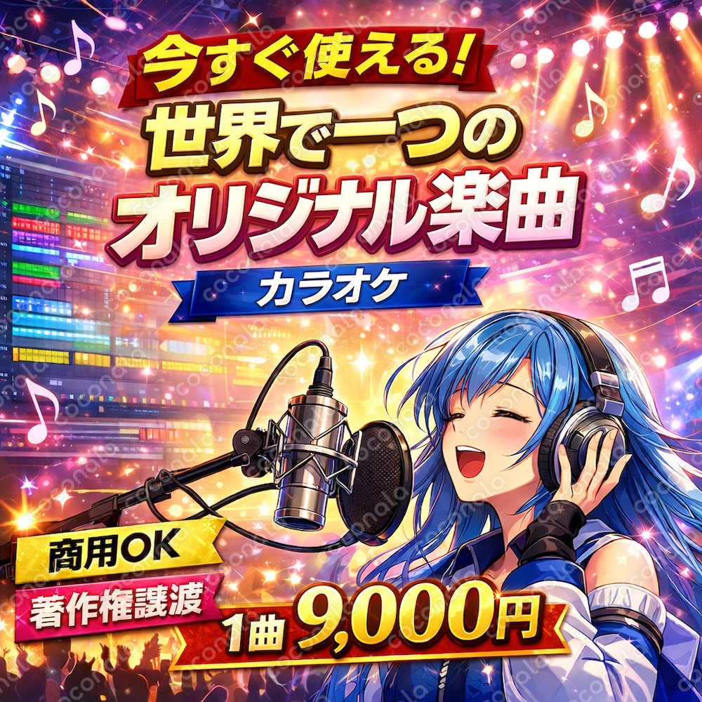 今すぐ使える｜世界で一つのオリジナル楽曲｜商用OK・著作権譲渡