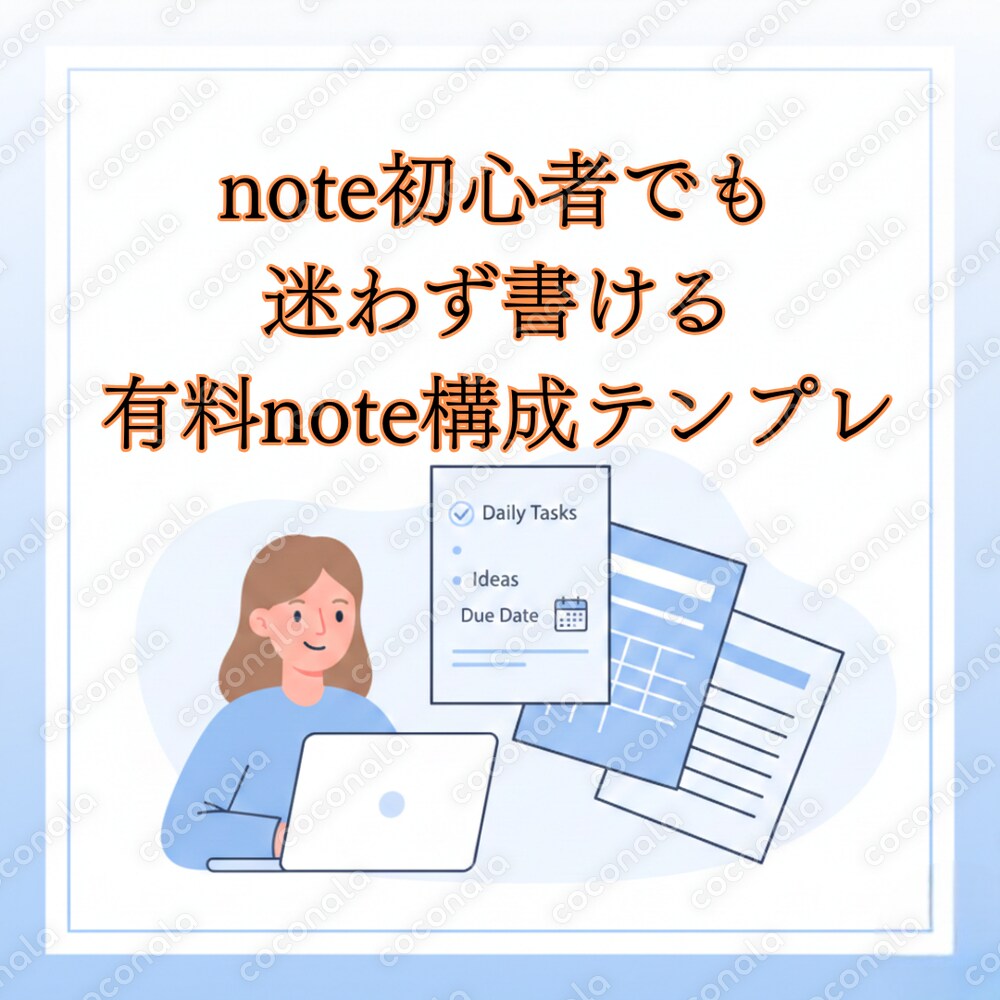 note初心者向け｜有料noteの書き方がわかる 記事構成テンプレート完全セット