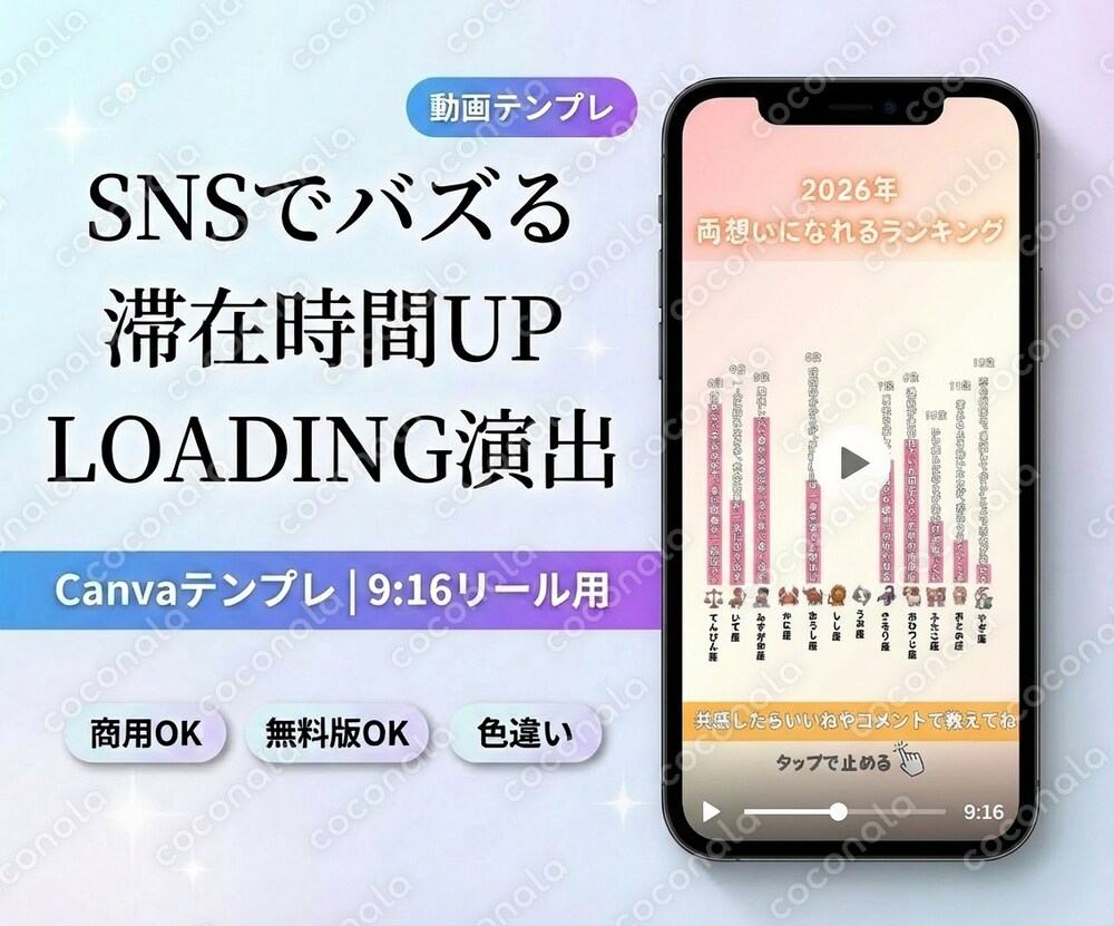 【Canva】12星座ランキング動画が完成！占い師向けSNSテンプレ｜インスタ・TikTok対応
