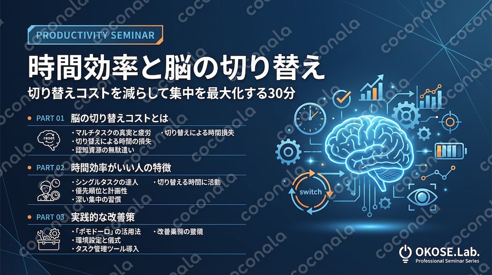 【脳科学で解決】時間管理×集中力UP｜忙しいのに成果が出ない人のための生産性向上PDF資料
