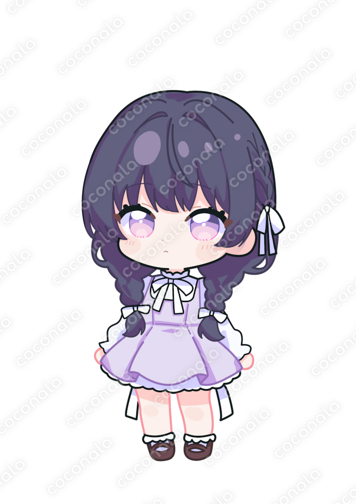 かわいい女の子のミニキャライラスト。