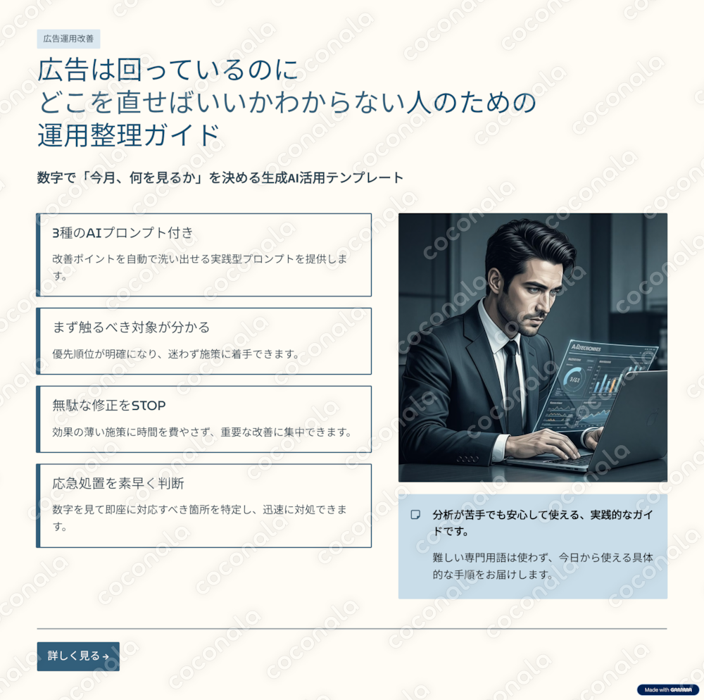 【コピペOK】もう広告分析で悩まない！AIを活用した運用整理テンプレート