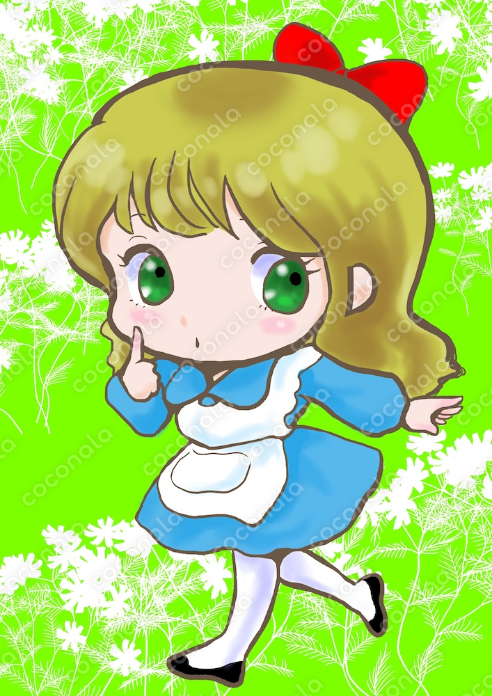 ちびキャラ　エプロンドレスの少女