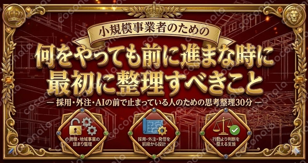 【小規模事業者＆担当向け】採用募集作成・外注依頼・AI活用の前で止まっている人のための 思考整理講座