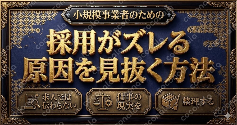 小規模事業者のための  採用がズレる原因を見抜く方法
