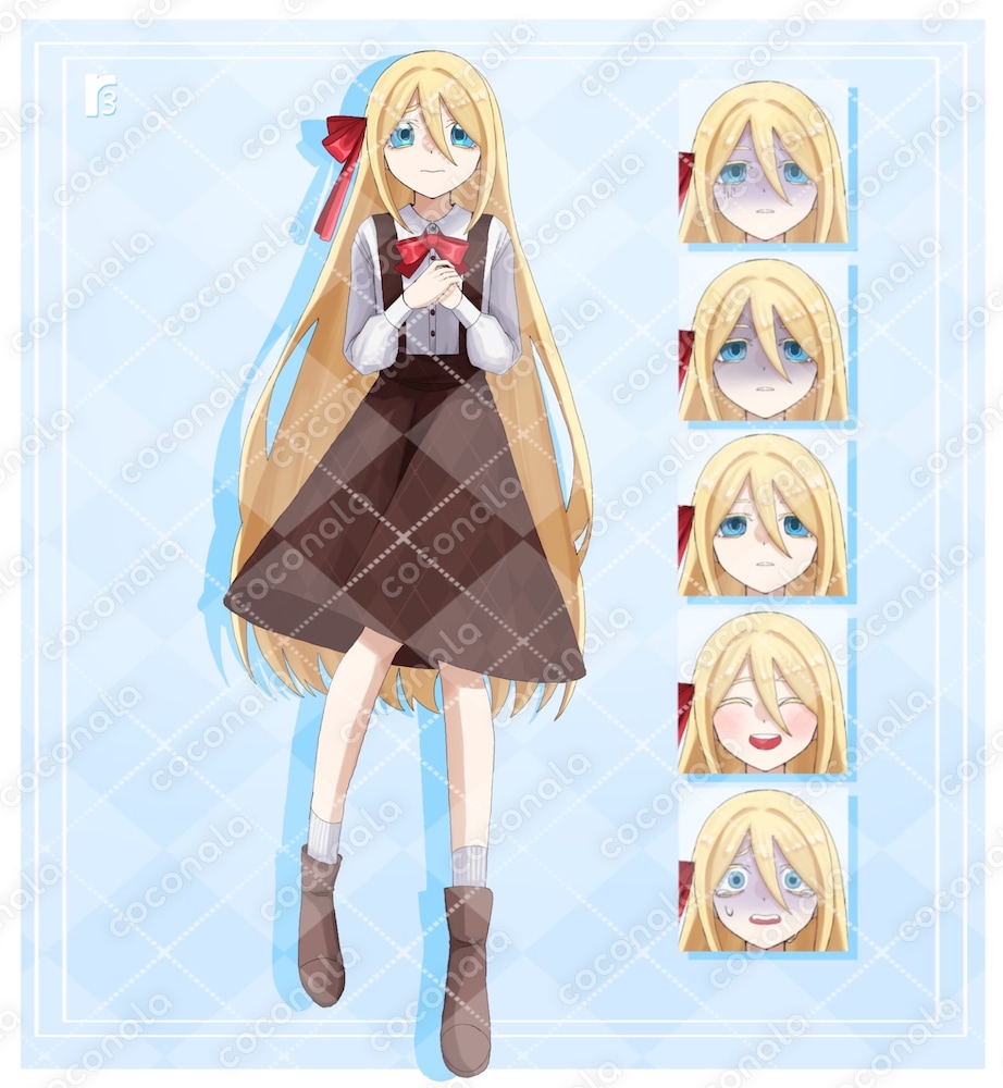 立ち絵素材　怯える少女