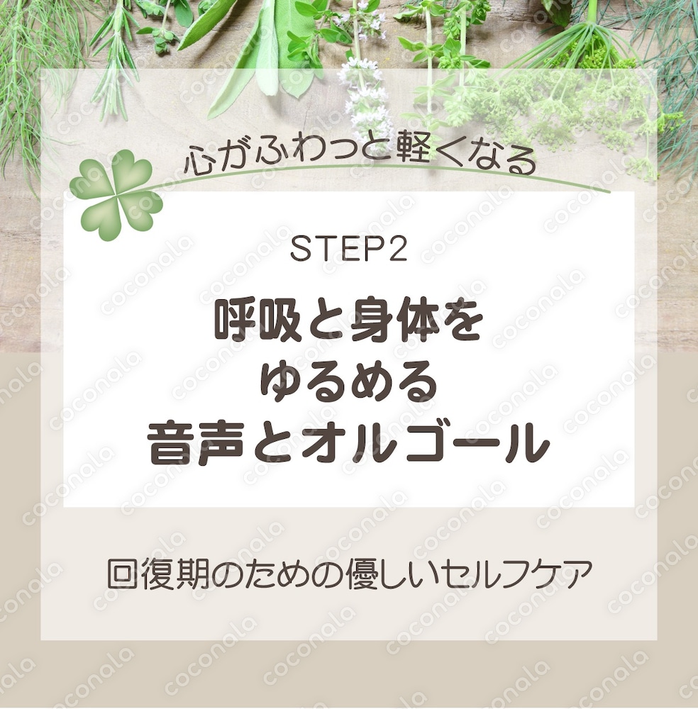 呼吸を優しく誘導し心と身体をゆるめる音声とオルゴール…心と身体がふわっと楽になる♡STEP2