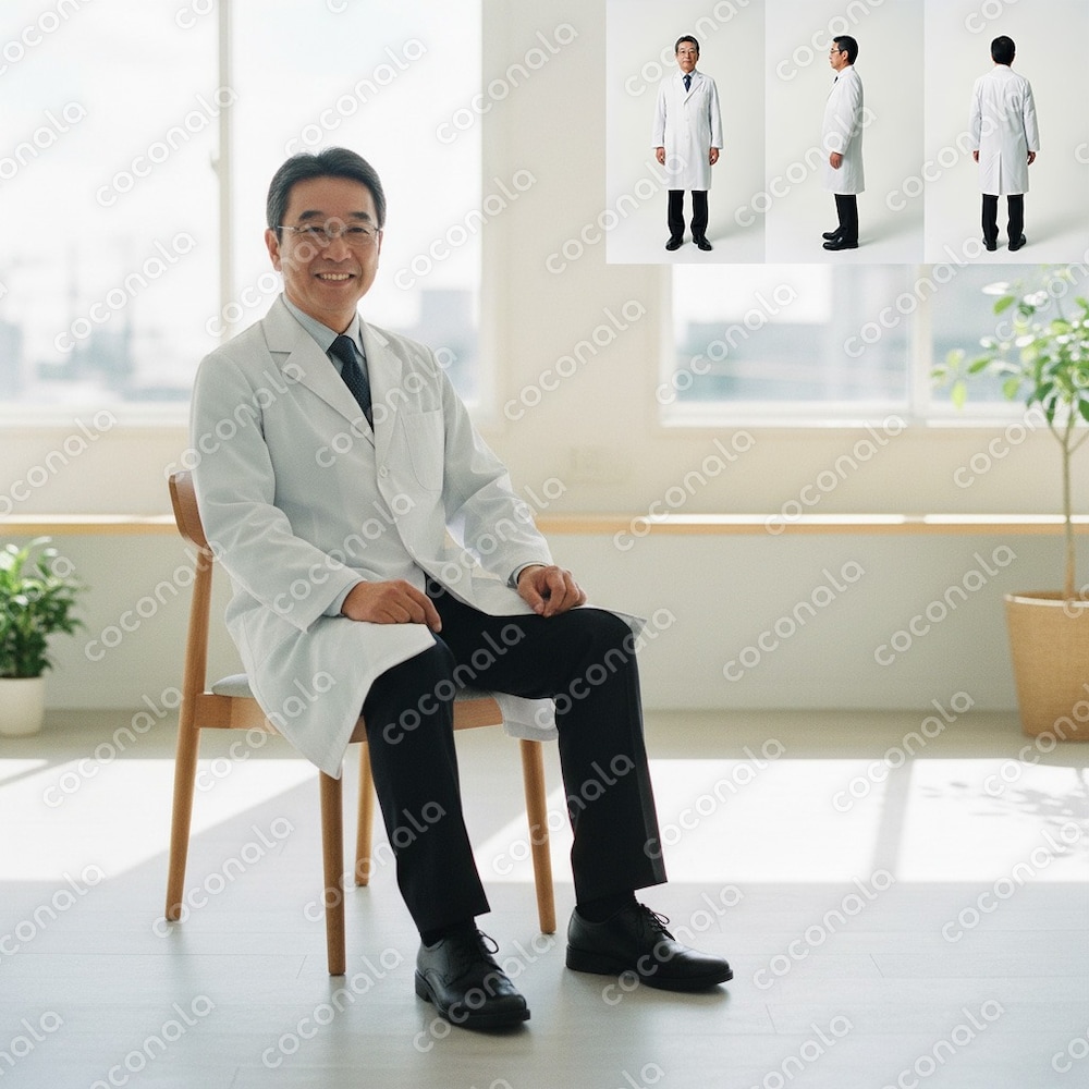 AI人物素材｜40代男性・医師｜クリニック・医療LP向け｜商用利用可
