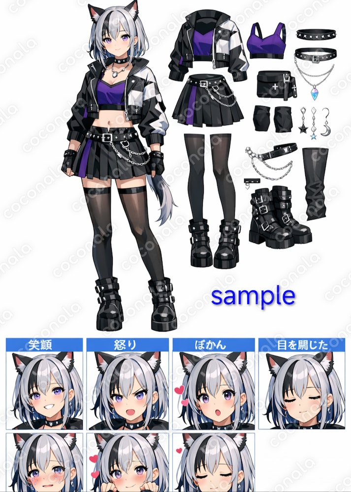 VTuber用テンプレートパーツ分け