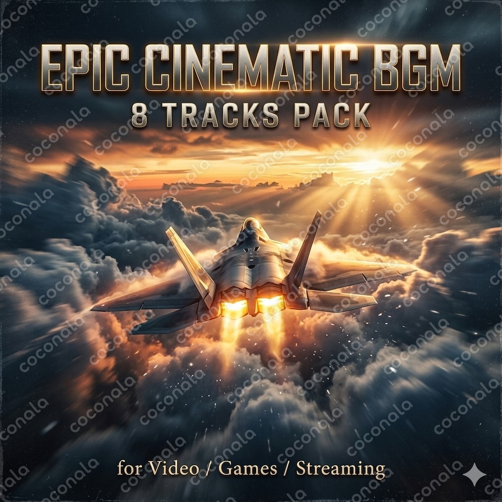 映画のような迫力！シネマティックBGM 8曲セット【動画・配信・ゲーム向け】
