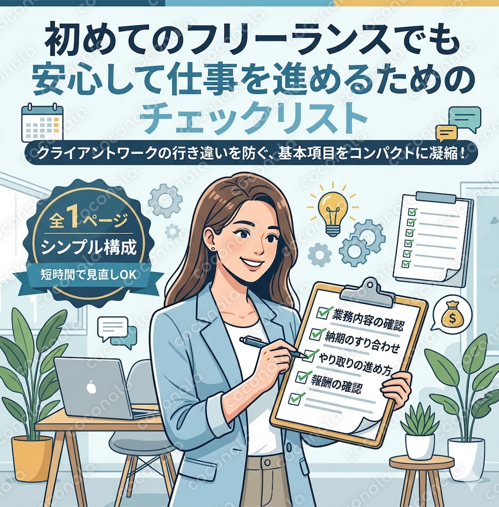 初めてのフリーランスでも安心して仕事を進めるためのチェックリスト