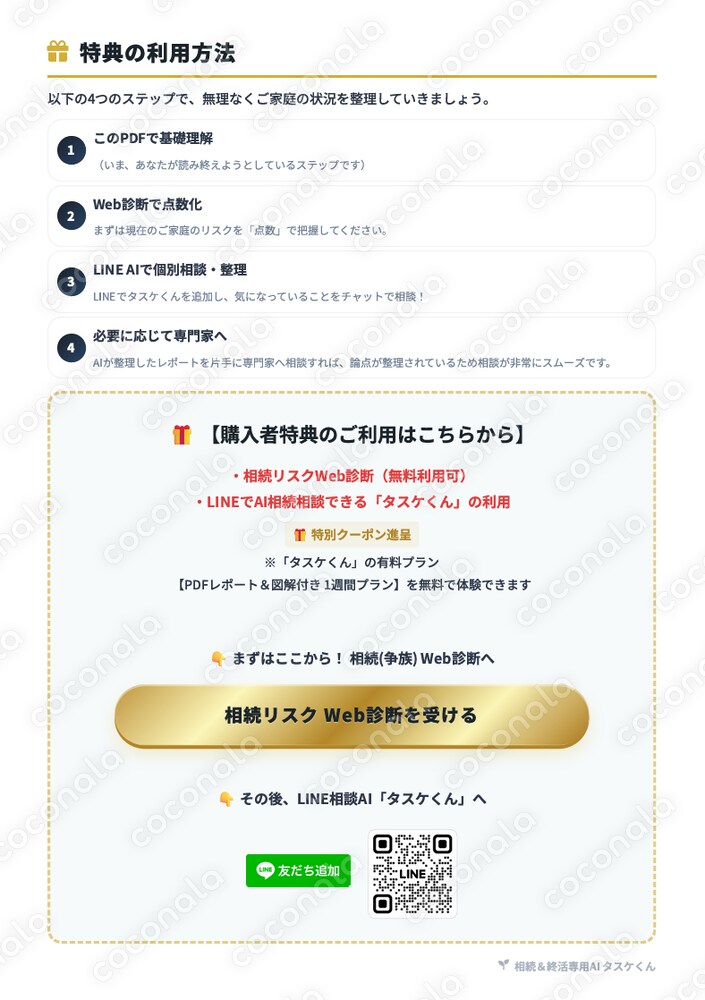 相続＆終活の悩みAI相談（相続･終活専用AI+リスク診断キット）