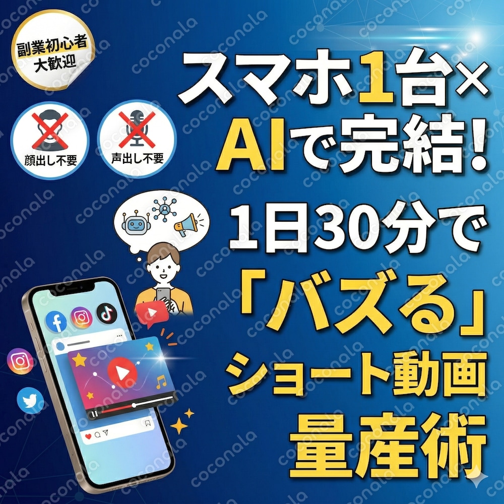 【AI×スマホで実践】バズるショート動画量産術：自動収益化を効率的に目指すマニュアル