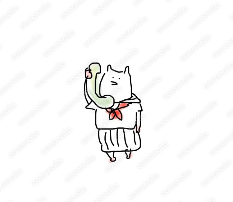 中学生ハムスター セーラー服/電話