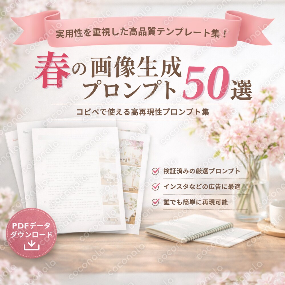 春の画像生成プロンプト｜AIプロンプト素材50