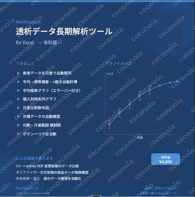 透析データ長期解析ツール for Excel　有料版