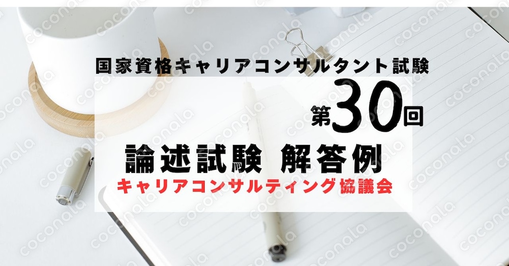 国家資格キャリアコンサルタント試験　第３０回　論述試験（解答例）キャリアコンサルティング協議会