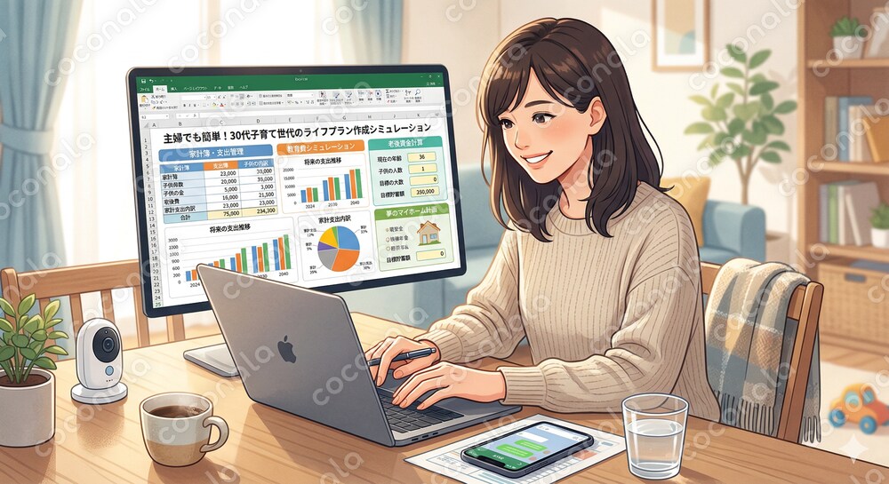 【iDeCo・NISA対応】子育て家族のためのライフプランシミュレーター ｜ グラフ付き・エクセル