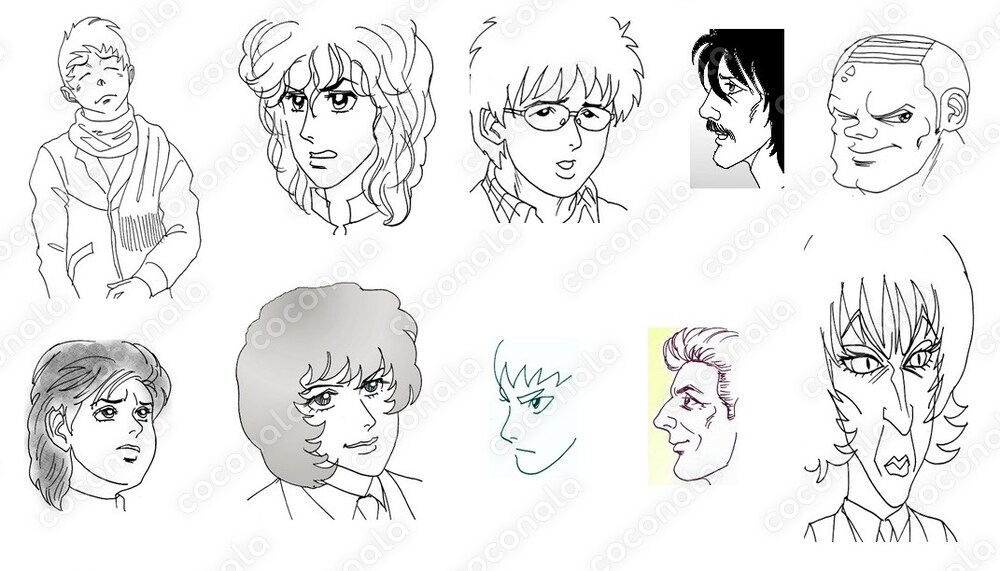塗り絵も楽しめる人物イラスト　男性編　その1