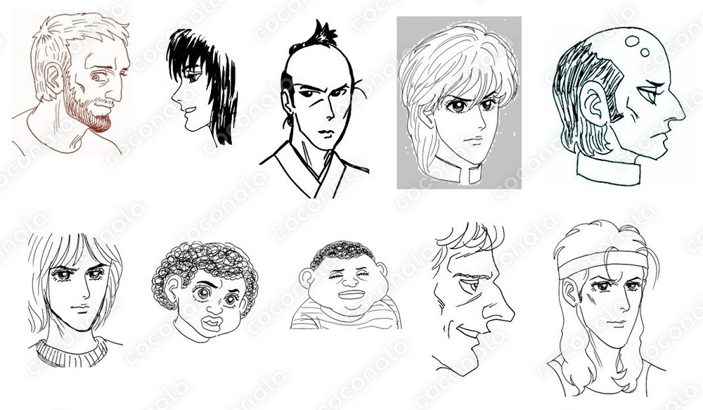 塗り絵も楽しめる人物イラスト　男性編　その2