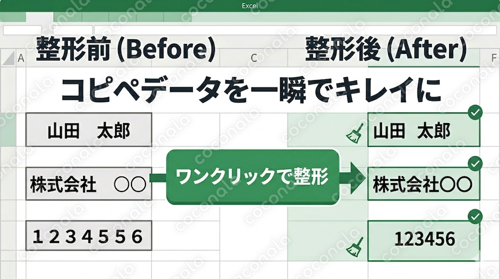 表記ゆれ・空白・改行をワンクリックで一括修正|Excel VBAツール