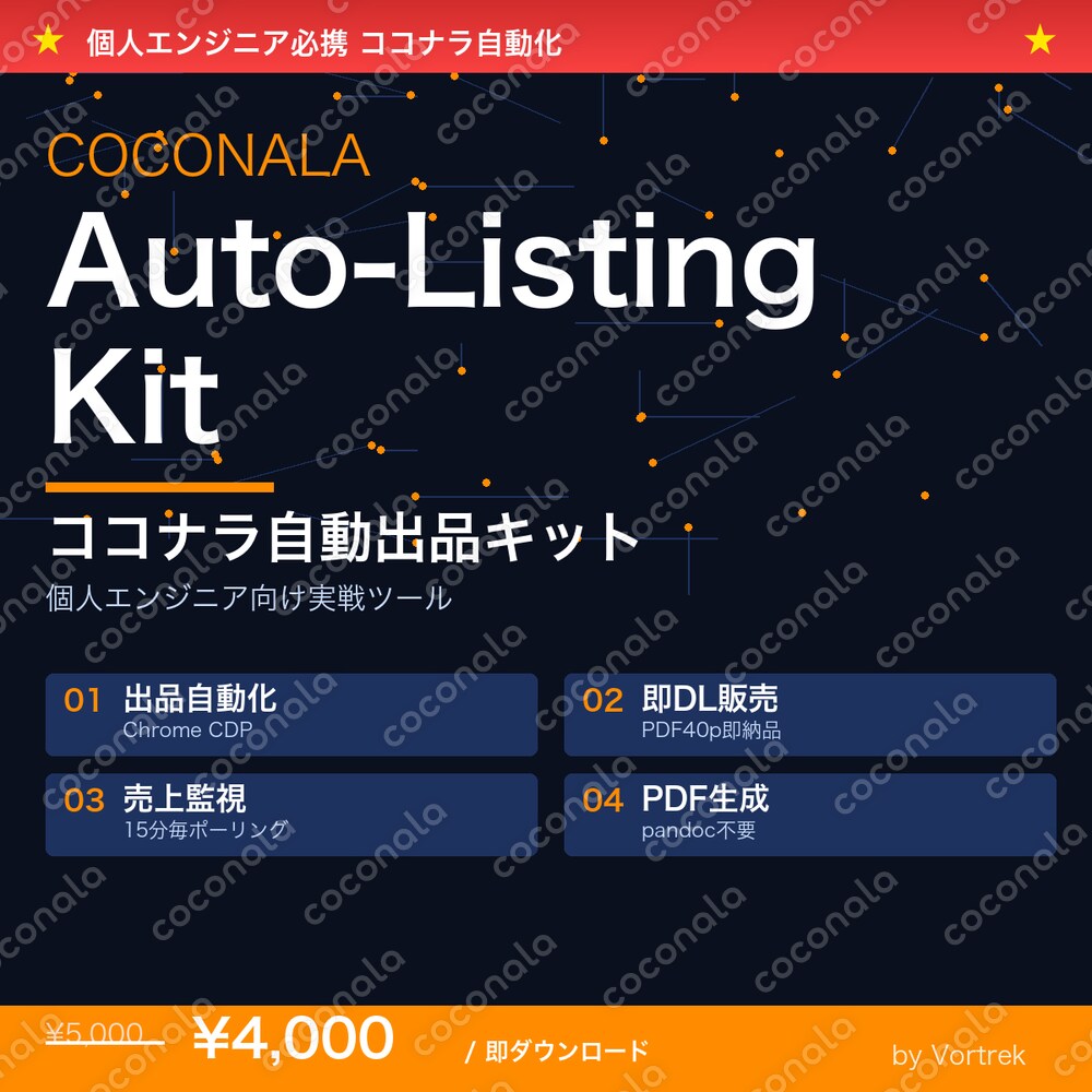 【完全自動化】ココナラ出品 納品 監視の自動化キット