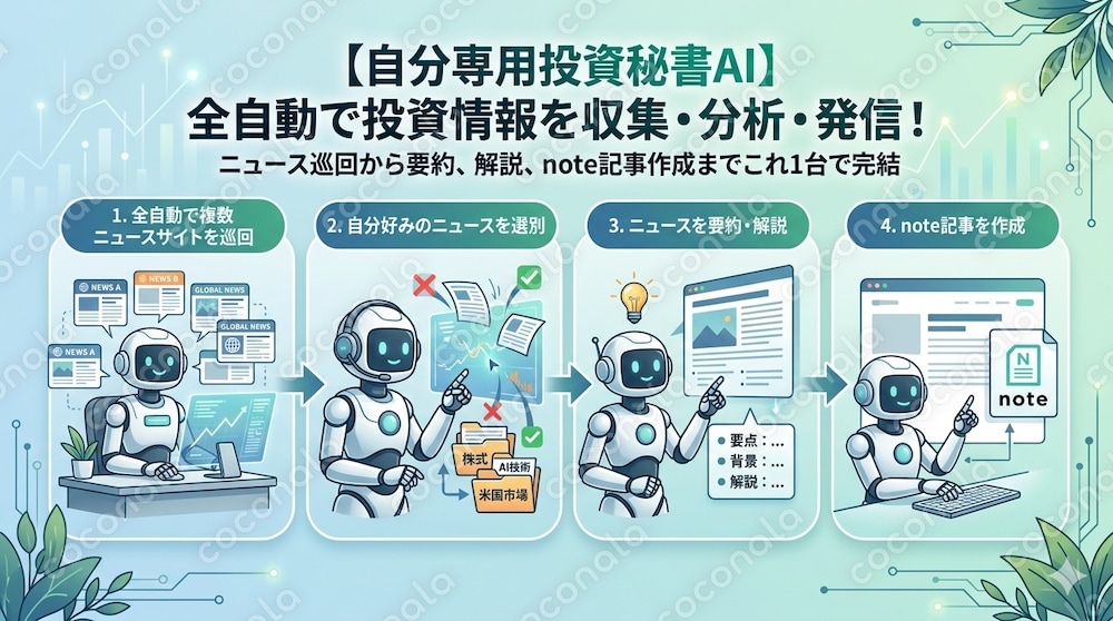 【自分専用投資秘書AI】ニュースサイト巡回→自分好みのニュース選別→解説するDifyワークフロー
