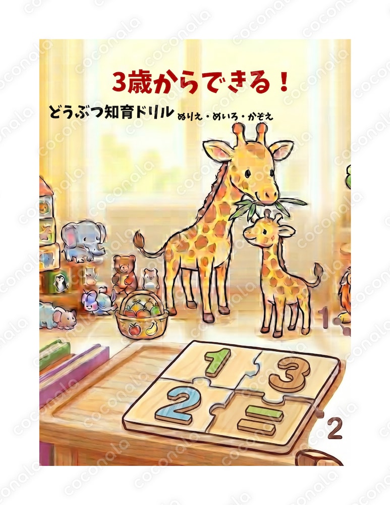 3歳からできる知育ドリル｜はじめての運筆・ぬりえ・かずあそび｜全10ページPDF（印刷OK）