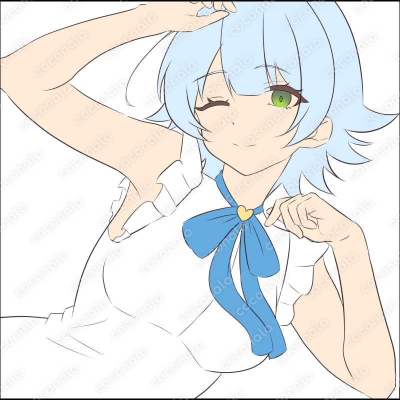 アイコンなどに使用できる片手を上げたポーズのラフイラスト