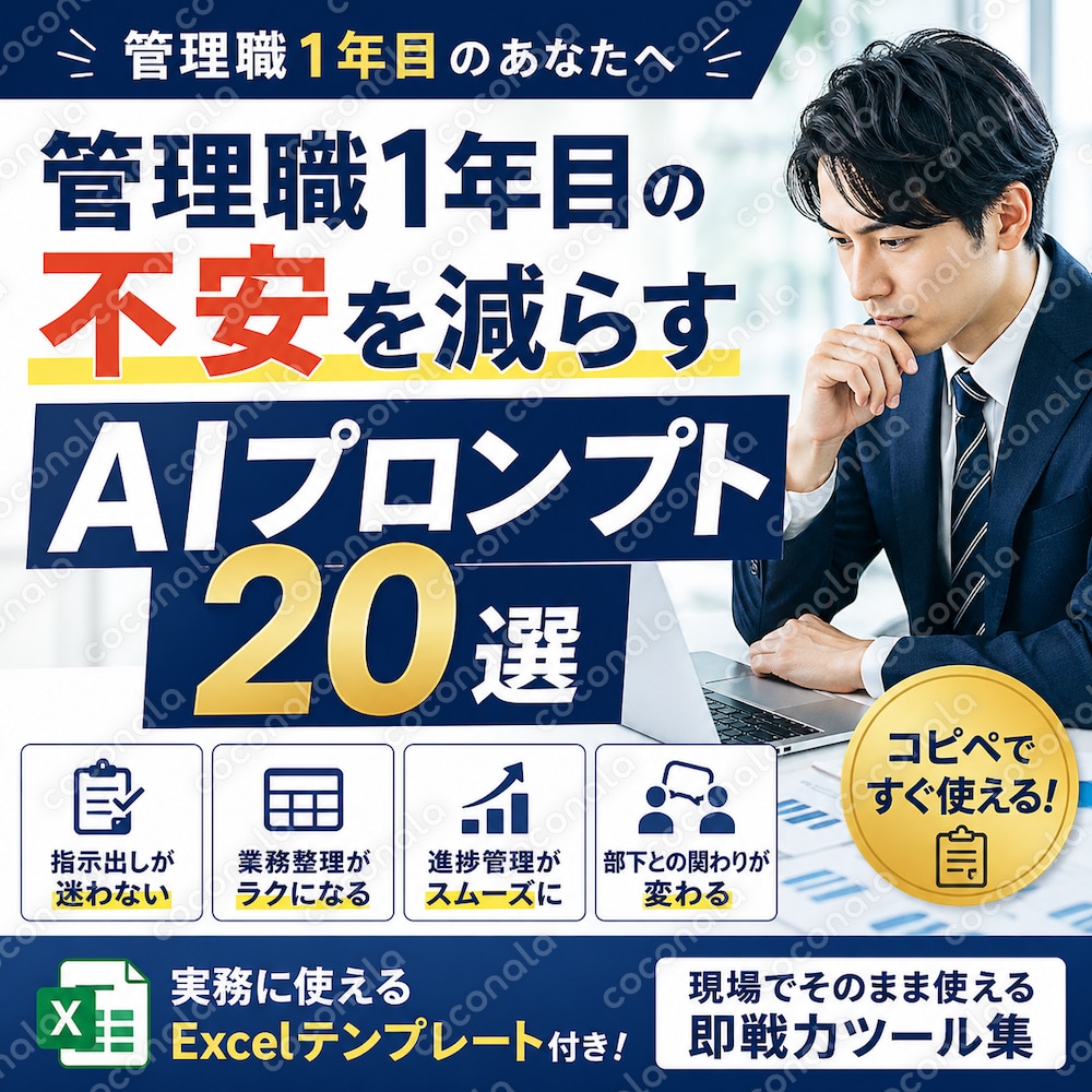 【管理職1年目の武器】Excelコピペ10秒!指示・調整がラクになるAIプロンプト20選