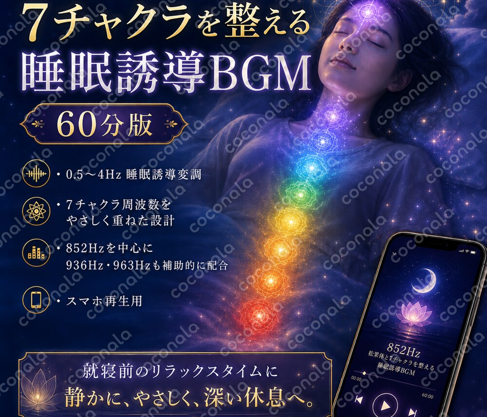 7つのチャクラを整える睡眠誘導BGMです。