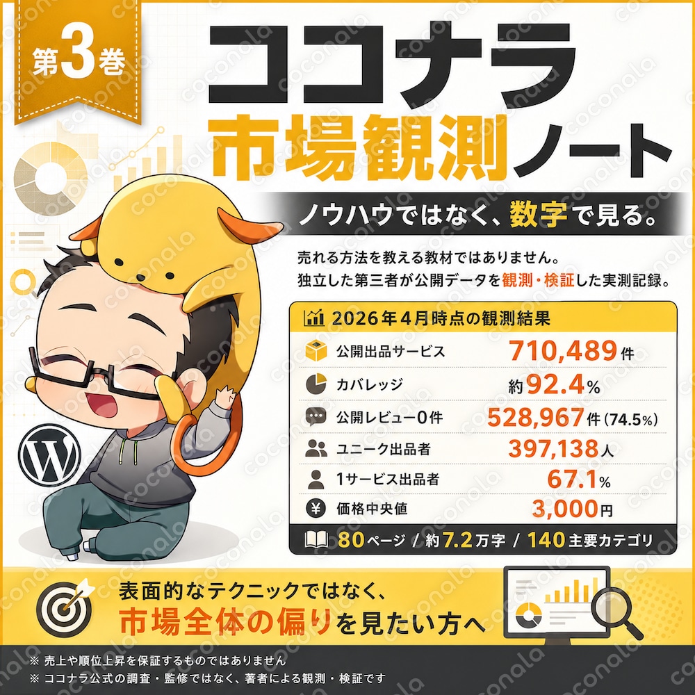 第3巻 大規模実証：ココナラ710,489件の実測記録ノート【全80P／本文72000字超】