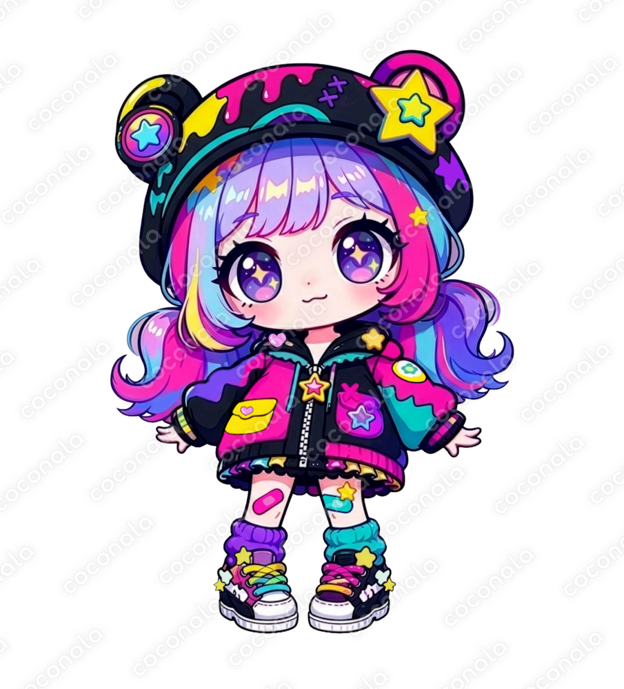 ポップな女の子ミニキャラ