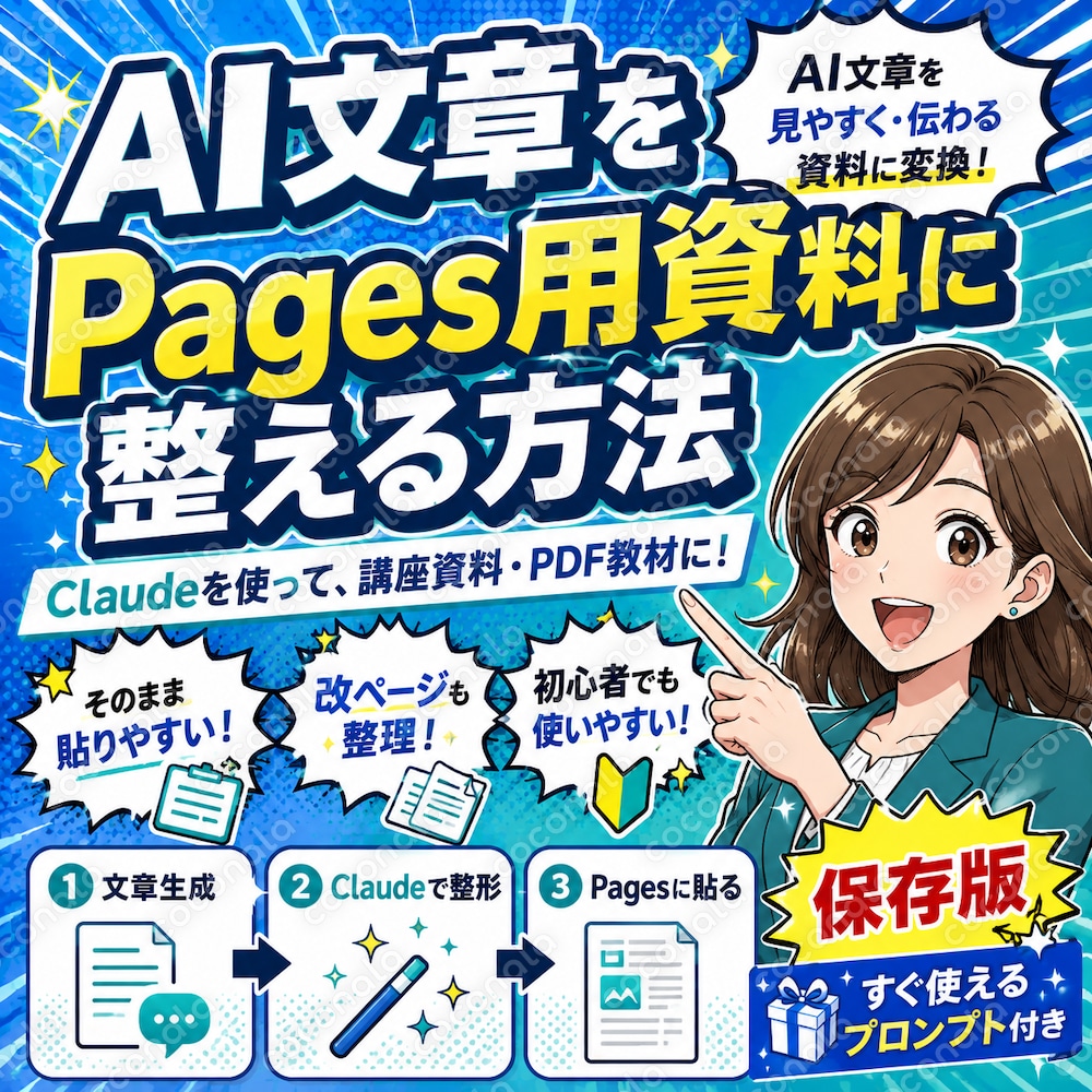AI文章をPages用資料に整える！Claudeプロンプト教材