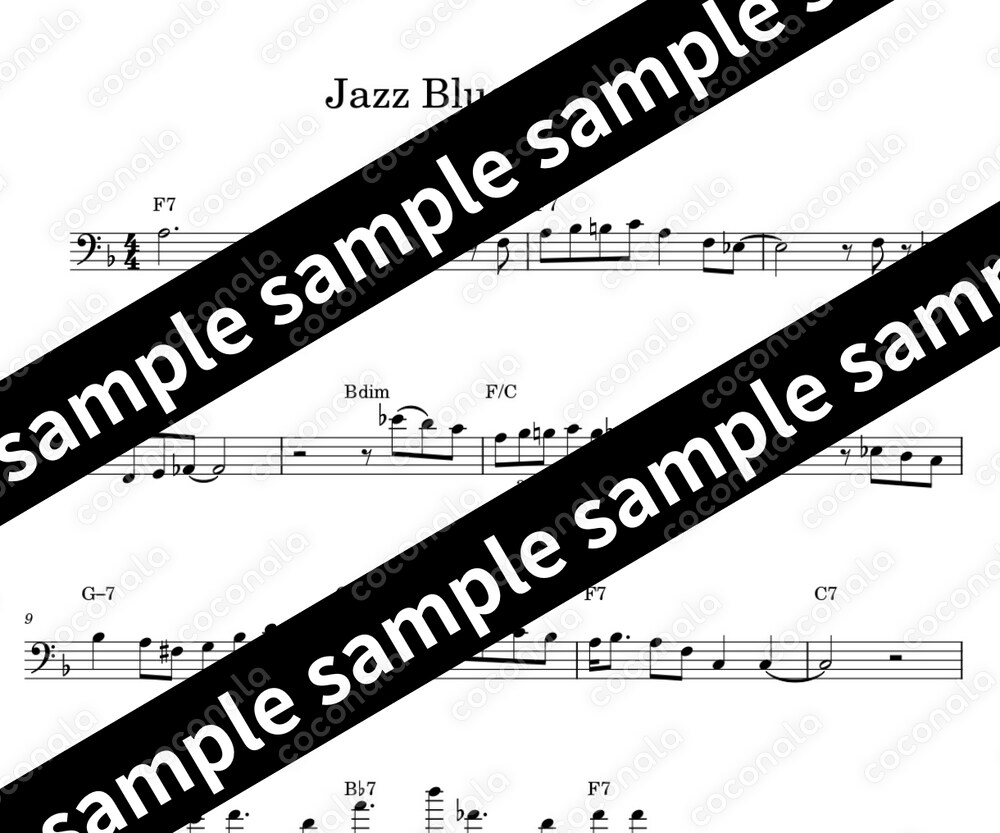 Jazz Blues Key=F BASS SOLO楽譜
