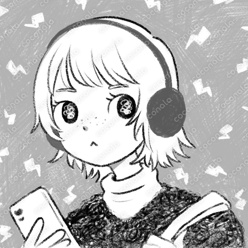 モノクロ 女の子 アイコン
