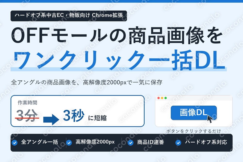 ハードオフ系OFFモールの全画像をワンクリック保存！物販リサーチ加速拡張